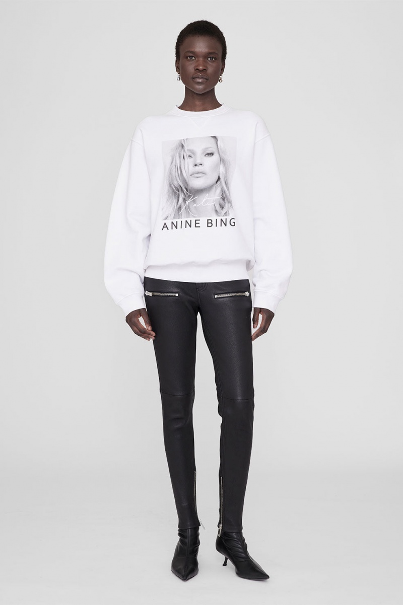 Sweat Anine Bing Ramona Kate Moss Blanche Femme | CQD-9374707